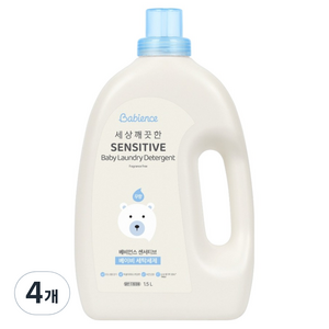 베비언스 세상깨끗한 센서티브 베이비 세탁세제 무향, 1.5L, 4개