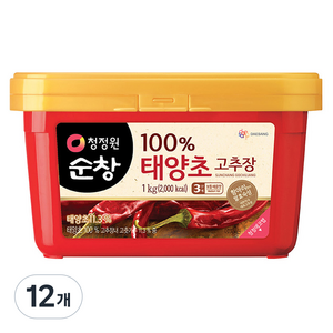 청정원순창 태양초 고추장, 1kg, 12개
