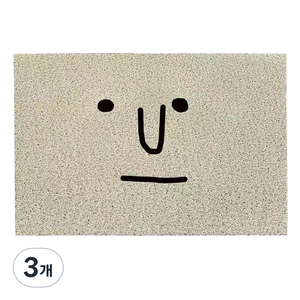심플바이 현관 미끄럼방지 코일 발매트, 그레이얼굴, 3개