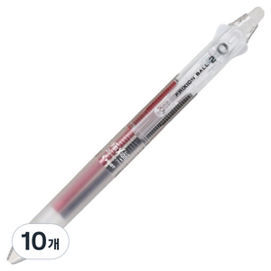 파이롯트 프릭션 볼 2 다색볼펜 0.38mm, 투명, 10개