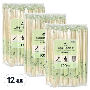영수산업카멜 개별포장 대나무 젓가락, 100개입, 12세트