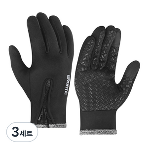 얼게이트 아웃도어 스마트 방한 장갑 양손 세트, 블랙, 3세트