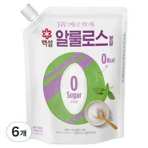 백설 제로 칼로리 알룰로스 분말, 400g, 6개