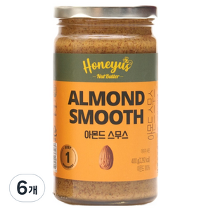 허니어스 넛버터 아몬드스무스, 400g, 6개