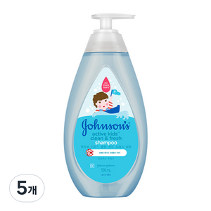 존슨즈베이비 액티브 키즈 클린 앤드 프레시 샴푸, 500ml, 5개