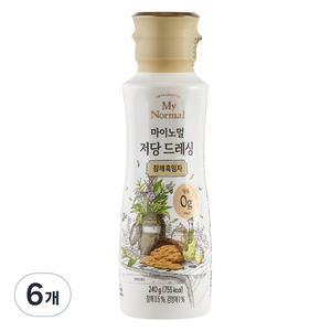 마이노멀 저당 드레싱 참깨흑임자, 240g, 6개