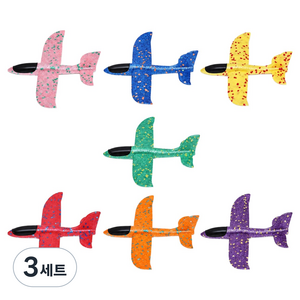 피앤비유니티 스치로폼 글라이더 비행기 세트, 04 핑크, 블루, 옐로우, 그린, 레드, 오렌지, 보라, 3세트