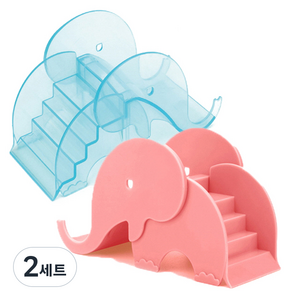 뉴에이지 코끼리 햄스터 미끄럼틀 2종, 핑크 +  블루, 2세트