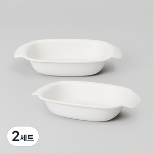 나인웨어 국산 프렌즈 사각 파스타 볼 2P, 아이보리, 2세트
