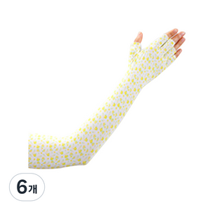 인콘트로 반장갑 냉감 쿨토시, 꽃무늬노랑색, 6개