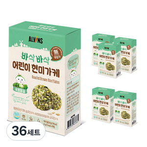 엘빈즈 바삭바삭 어린이 현미가케 푸른마을, 클로렐라 + 양배추 + 시금치 + 브로콜리, 28g, 36세트