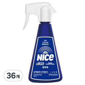 스카트 나이스웨더 섬유 탈취제 무향 본품, 380ml, 36개