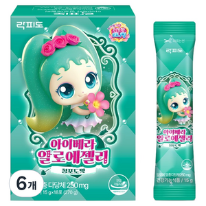 락피도 아이베라 알로에젤리 18p, 270g, 6개, 청포도맛