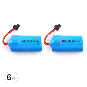밀리터리 트럭 7.4v 2S 리튬이온 배터리 500mAh MXT110129, 혼합색상, 6개