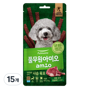 풀무원아미오 강아지 자연담은 육포, 사슴, 50g, 15개
