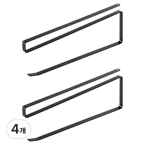 비로르 무타공 주방 선반 키친타올 걸이, 4개, 블랙