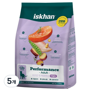 이즈칸 어덜트 캣 퍼포먼스 건식사료, 연어, 2.5kg, 5개