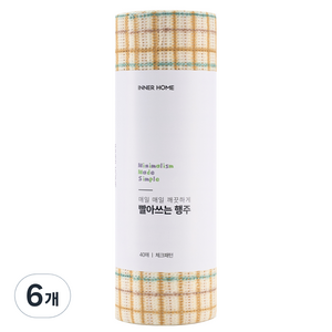 이너홈 빨아쓰는 행주 250 x 300 mm, 40개입, 6개