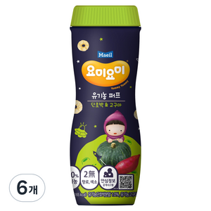 요미요미 유기농 퍼프, 혼합맛(단호박/고구마), 42g, 6개