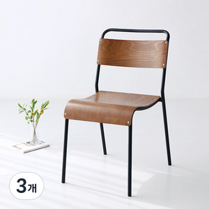 마켓비 TACCA 의자 SM1060G, 다크브라운, 3개