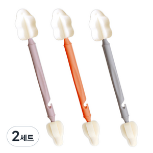 슈베스 국내 제조 듀얼 와이드폼 세척솔 3종 세트, 핑크 + 코랄 + 그레이, 2세트