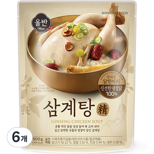 올반 삼계탕 정, 900g, 6개