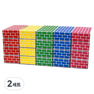 에듀플레이 종이 벽돌블록 중형 5종 x 4p 세트, 빨강, 노랑, 파랑, 초록, 핑크, 2세트