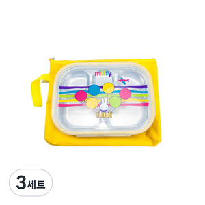 미피 국산 스텐식판가방도시락, 혼합색상, 식판 + 뚜껑 +가방, 3세트