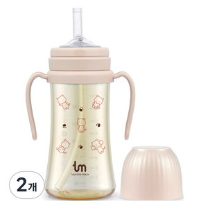 토비앤몰리 몰리 PPSU 빨대컵, 280ml, 2개, 몰리 핑크