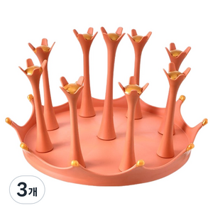 썸즈마인 회전 컵걸이 9홀더, 오렌지, 3개