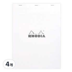 로디아 격자 메모패드 A4 NO.18, 화이트, 4개, 80매