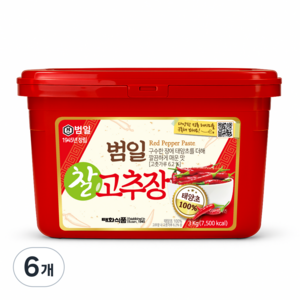 범일 찰 고추장, 3kg, 6개