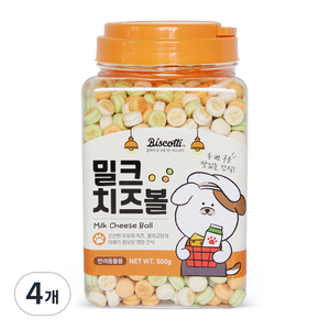 비스코티 반려동물 비스켓, 혼합맛(밀크/치즈), 500g, 4개