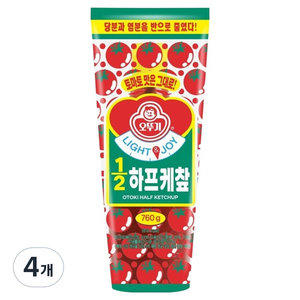 오뚜기 라이트 앤 조이 1/2 하프케찹, 760g, 4개
