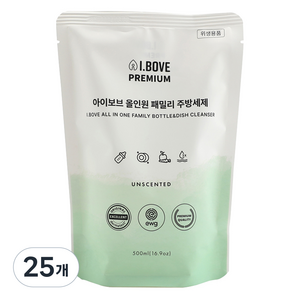 아이보브 올인원 패밀리 젖병 식기세제 리필, 25개, 500ml