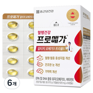 종근당건강 프로메가 알티지 오메가3 트리플S 37.2g, 60정, 6개