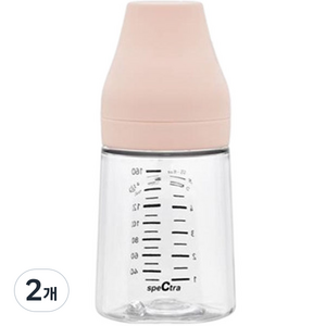 스펙트라 올셋 S젖꼭지 PA 젖병, 파우더핑크, 160ml, 2개