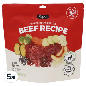 트러스티푸드 전연령 강아지 패티 동결건조 사료, 비프, 150g, 5개