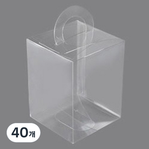 중앙패키지 손잡이 선물 답례박스 1호 5.7 x 5.7 x 8 cm, 투명, 40개