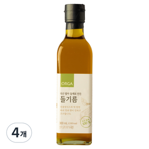 올가홀푸드 발아 들깨로 만든 들기름, 300ml, 4개