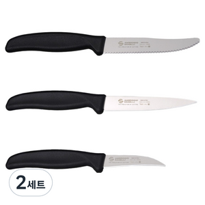 사넬리암브로지오 페어링 칼 3종 블랙, 2세트, 테이블나이프 + 페어링나이프 + 베지터블나이프