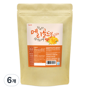 갑당약초 메리골드꽃잎차 삼각티백, 500mg, 30개입, 6개
