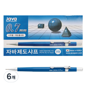 자바펜 제도샤프 블루 12개, 0.7mm, 6개