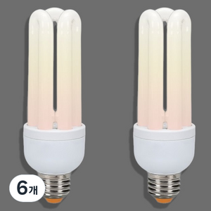블루밍 삼파장 램프 20W EL 20EX-L, 전구색, 6개