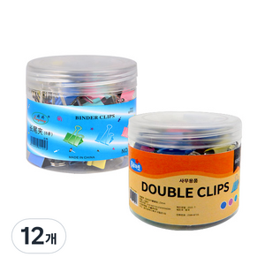 블루마토 더블클립 집게3 NO.105 15mm 4컬러, 60개입, 12개