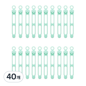 마다꾸미 실리콘 케이블타이 콘세트 선 라인 정리, 30 하트 민트, 40개