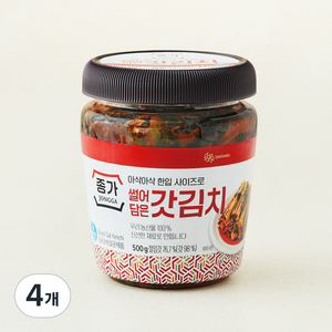 종가 썰어담은 갓김치, 500g, 4개
