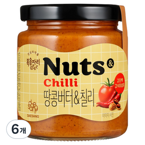 복음자리 땅콩버터 & 칠리, 200g, 6개