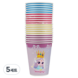 크린랩 캐치티니핑 종이컵 270ml 4종 x 5p 세트, 5세트