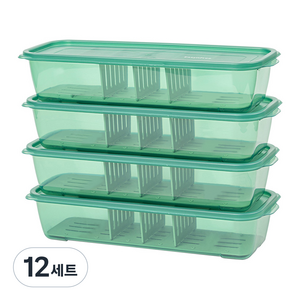 이지앤프리 튼튼이 웨이브킵 칸칸이 야채보관통 2L, 1개입, 12세트